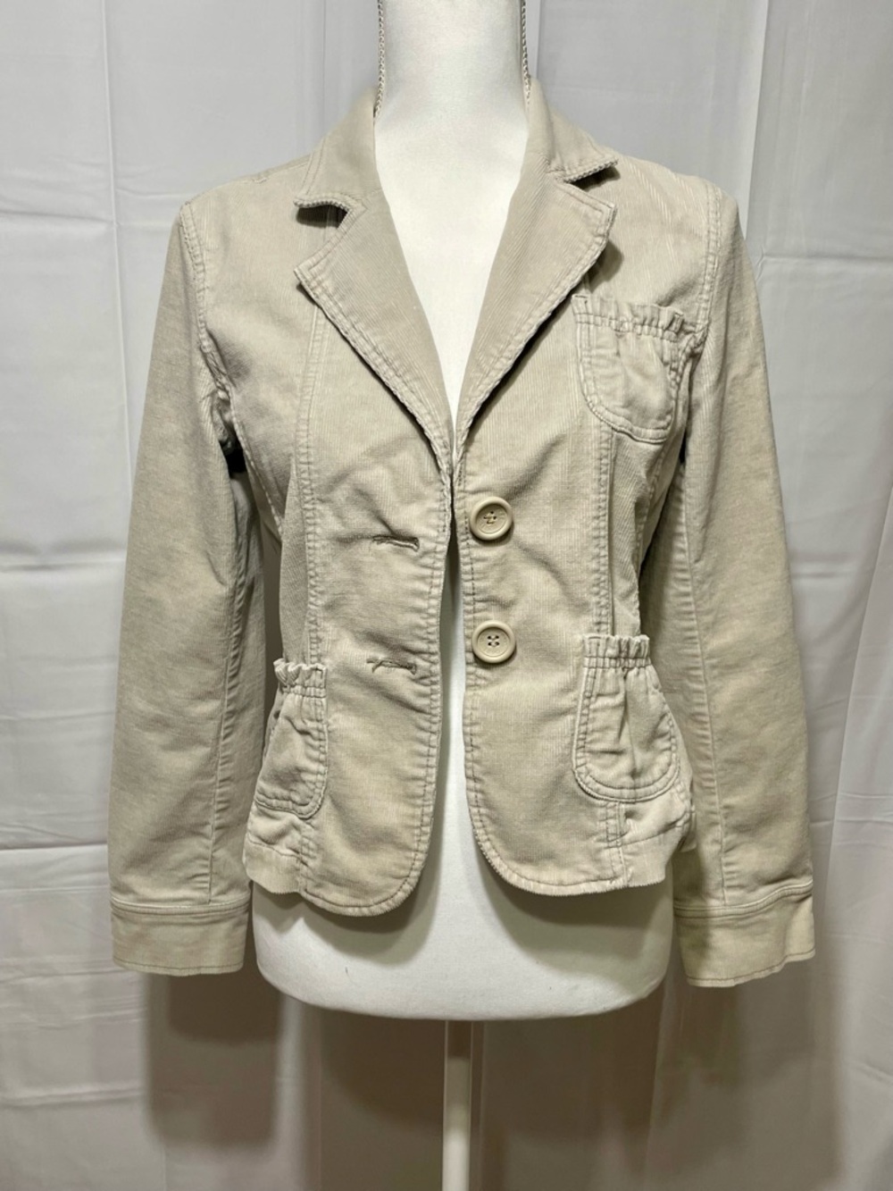 U.S. Polo Assn. Light Cream Casual Tailored Corduroy Blazer, Pockets